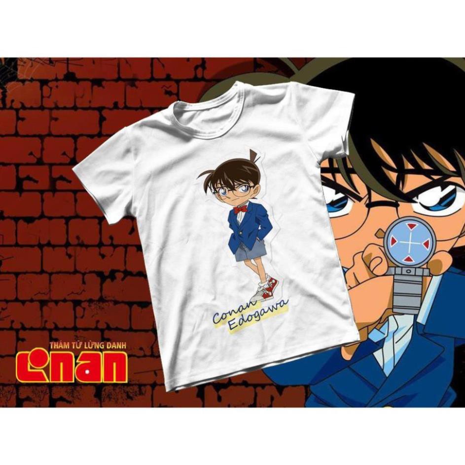 Áo thun Cotton Unisex - Anime - Conan - Sticker conan sp bán chạy