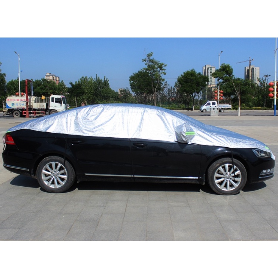 Bạt trùm nửa xe ô tô tráng bạc cách nhiệt cao cấp trùm kín capo, có phản quang- bạt phủ nửa xe ô tô, xe hơi | BigBuy360 - bigbuy360.vn