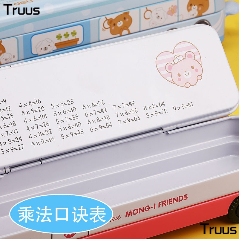 Hộp Bút Ba Tầng Cỡ Lớn In Hình Xe Hơi Deli Wang Wang Dành Cho Học Sinh Tiểu Học Mẫu Giáo Nam Nữ