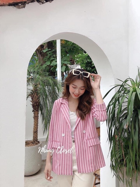 Áo Khoác Kẻ Cổ Vest cực Xinh | BigBuy360 - bigbuy360.vn