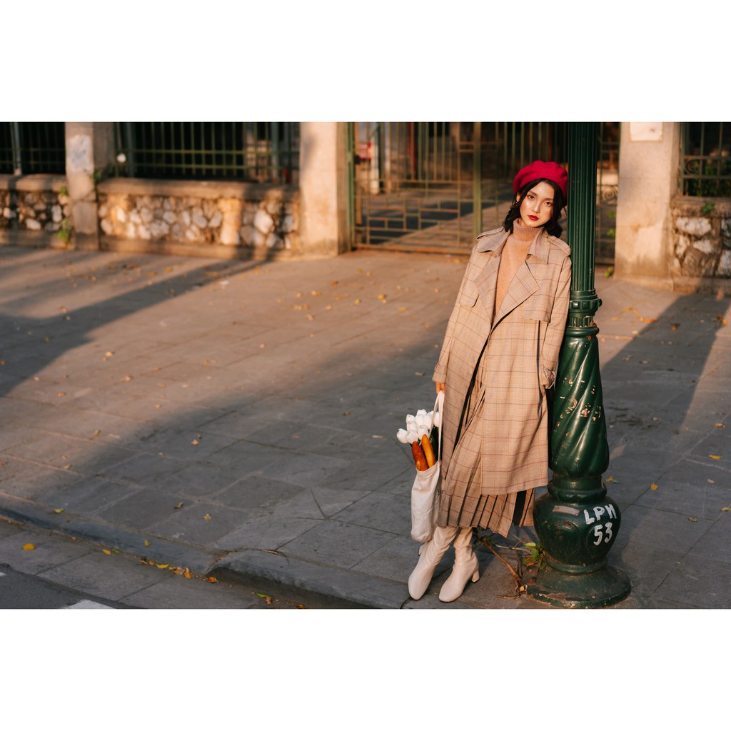 CHÂN VÁY MIDI XẾP LY KẺ / Z0010 | BigBuy360 - bigbuy360.vn