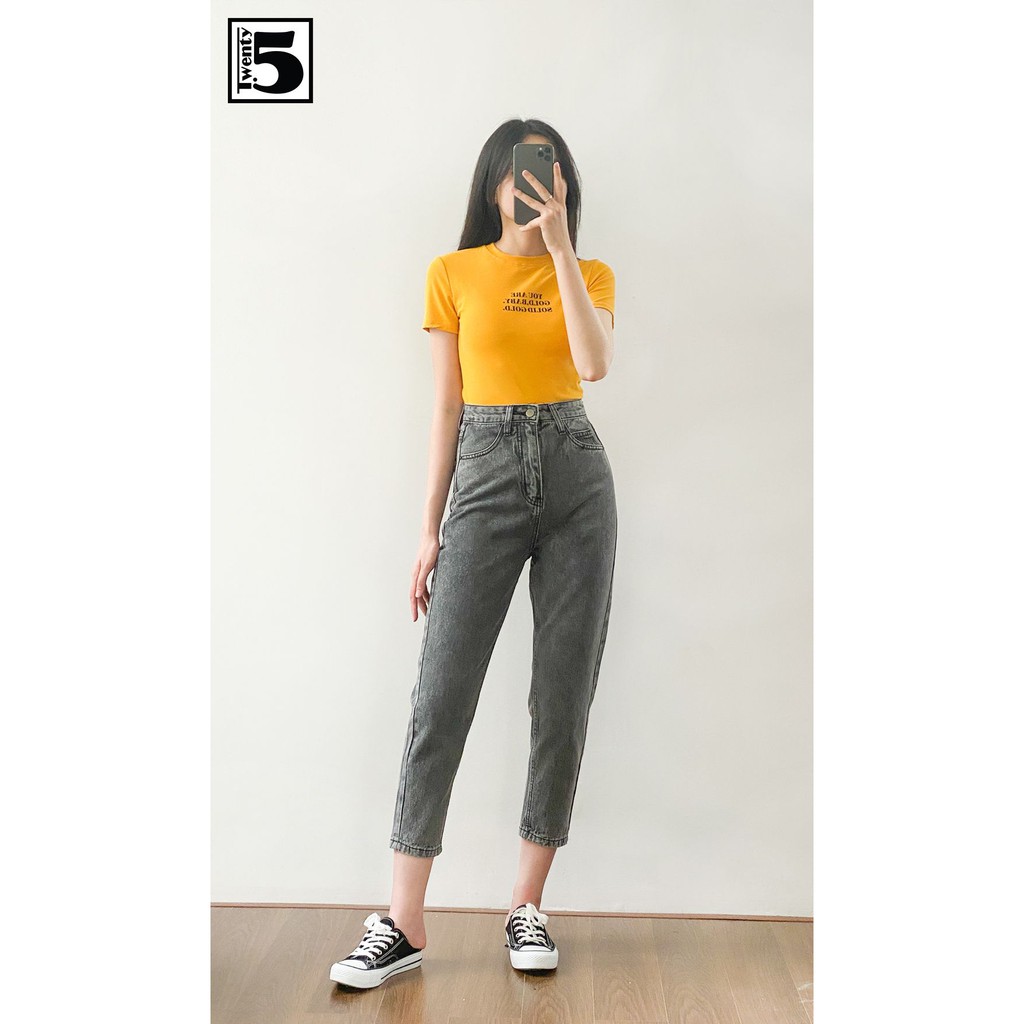 Quần jeans baggy nữ lưng cao tôn dáng Twentyfive 3754M