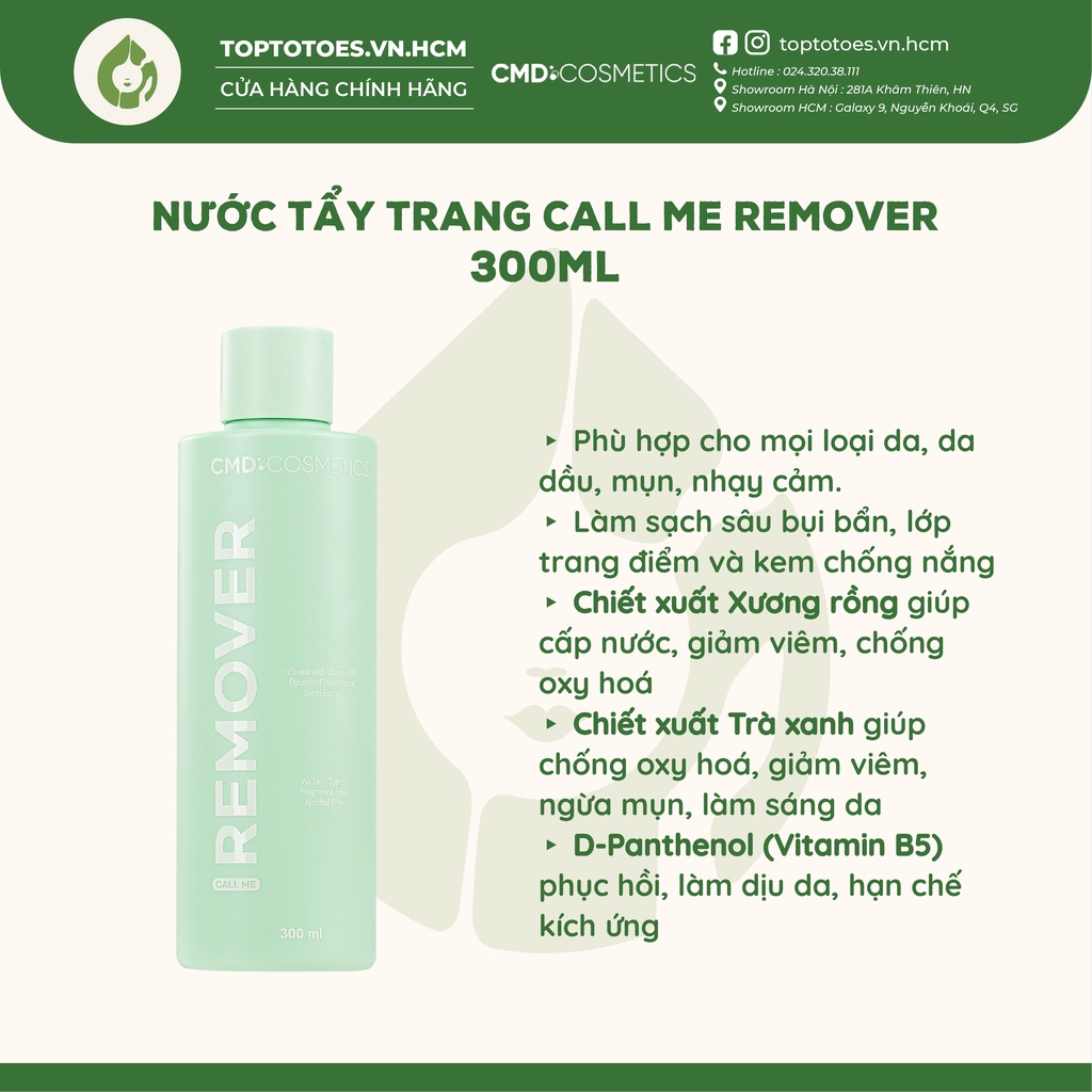 Nước tẩy trang CALL ME REMOVER - 300ML