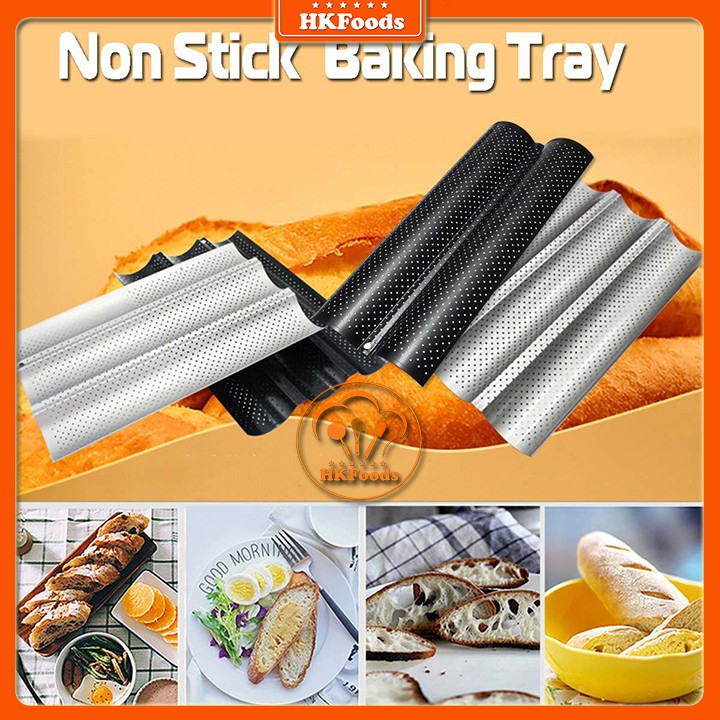 Khay Nướng Bánh Mì Pháp Baguette 3 Rãnh/Khay Nướng Hình Chữ U/Non Stick Baking Tray