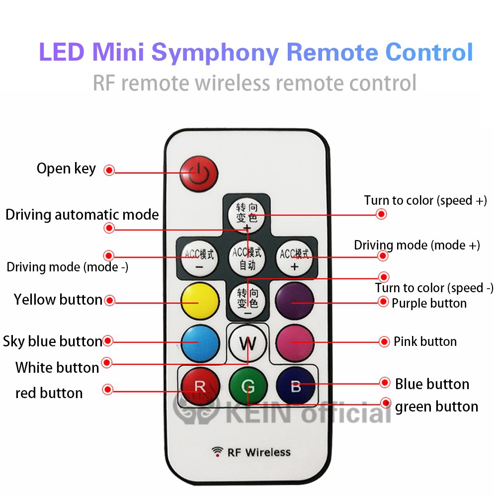 KEIN 2 cái RGB DRL Xe hơi Pha lê Đèn nước Tín hiệu Led Ban ngày Đèn chạy ban ngày Tín hiệu rẽ l Thanh hướng dẫn khóa DRL Điều khiển từ xa Đèn tự động nhiều màu