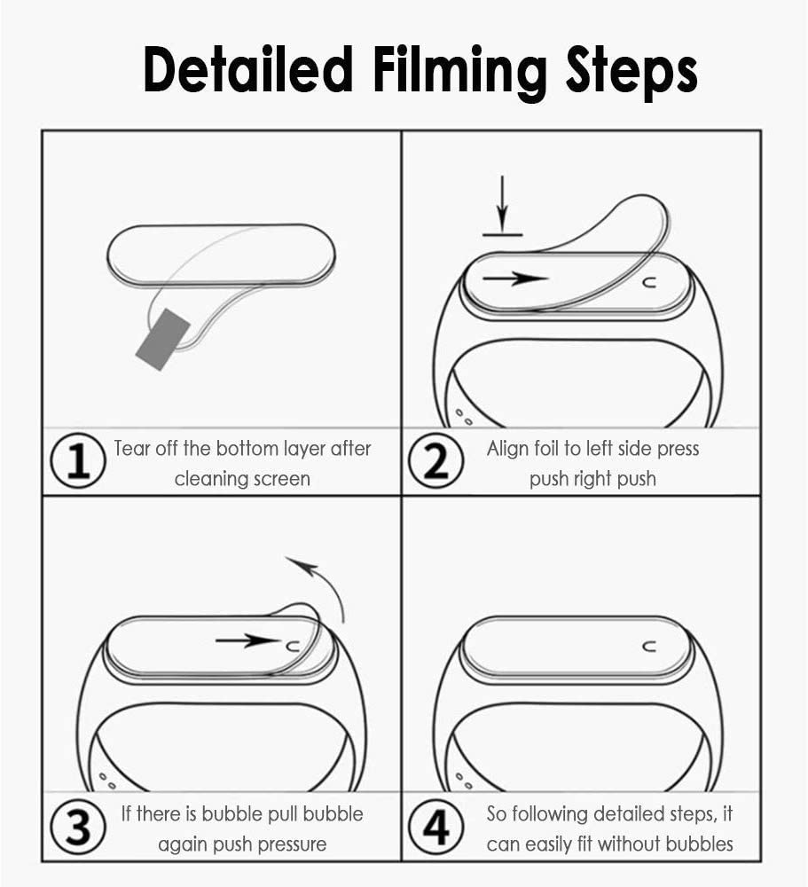 Set 2 Kính Cường Lực 3d Bảo Vệ Màn Hình Dành Cho Xiaomi Mi Band 4