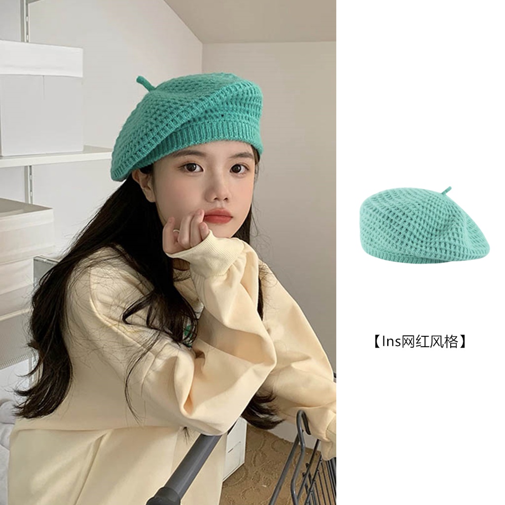 Mũ Beret Len Dệt Kim Phong Cách Thời Trang Nhật Bản Dành Cho Nữ