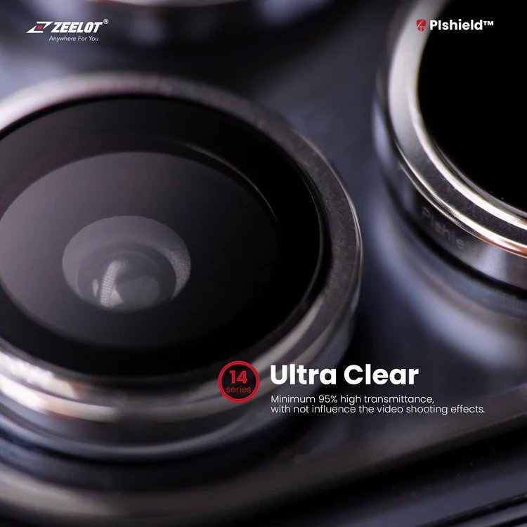 Kính Cường Lực Camera Lens Zeelot Titanium Plshield Chống Vân Tay, Siêu Cứng Dành Cho iPhone 14 Pro / 14 Promax