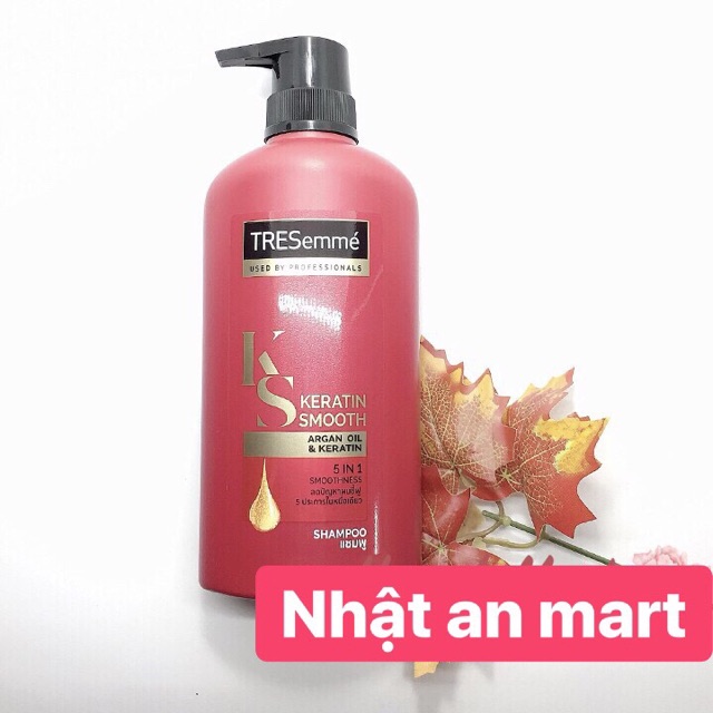 Combo 2 chai dầu gội Tresemme Keratin Smooth bổ sung tinh dầu Argan 400ml, Thái Lan - Tặng một comfor thái