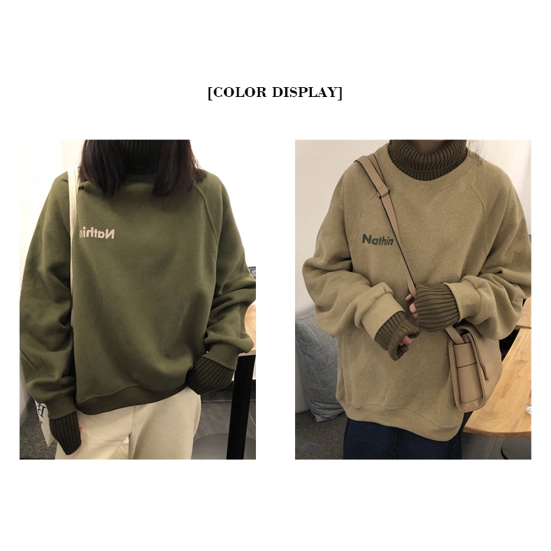 Áo Sweater Form Rộng Chất Liệu Nhung Dày Dặn Thời Trang Thu Đông Cho Nữ | BigBuy360 - bigbuy360.vn