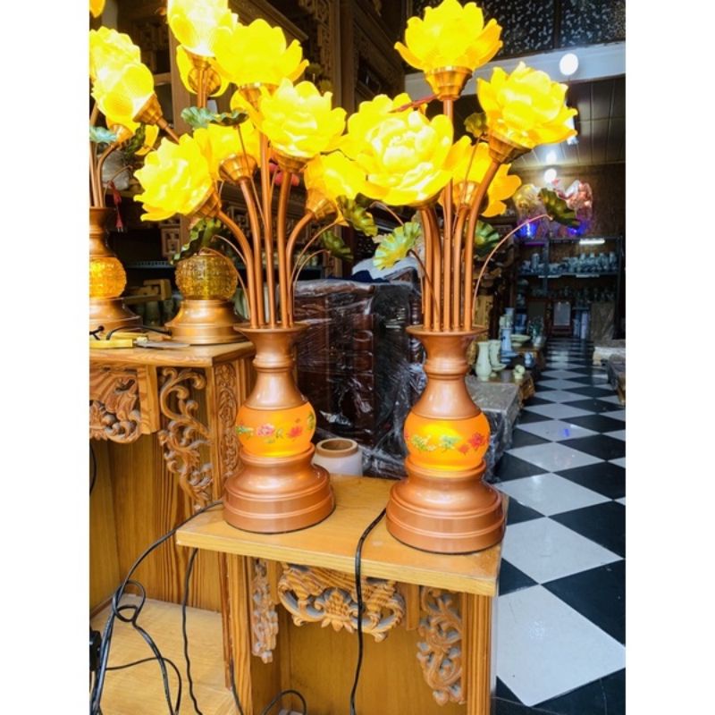 ĐÈN THỜ SEN VÀNG CAO CẤP