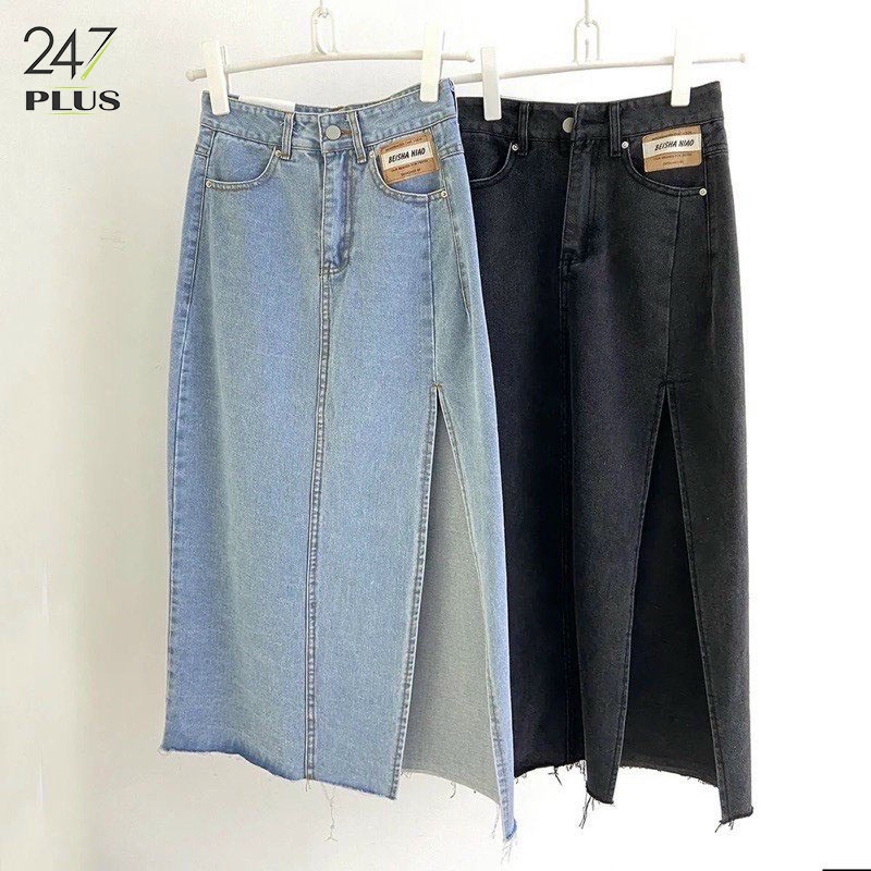 Chân váy bò dài xẻ chân cạp cao tôn dáng | BigBuy360 - bigbuy360.vn