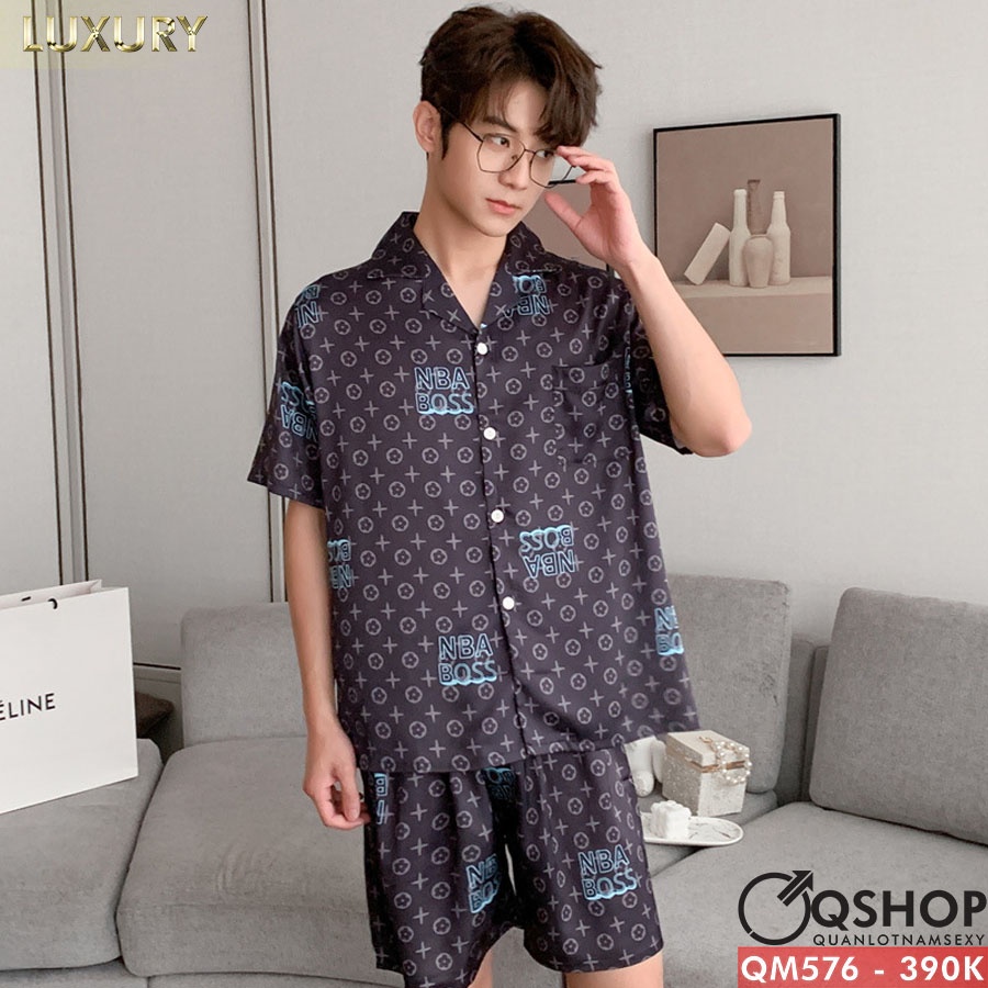 Bộ đồ pijama nam luxury quần ngắn, tay ngắn QSHOP QM575 - QM576 - QM577- QM578 - QM579