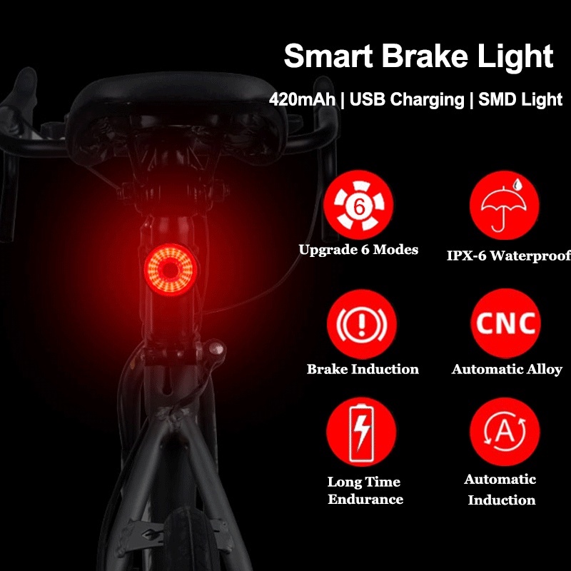 Đèn gắn yên xe đạp X-TIGER tự động tắt/mở thông minh chống thấm nước có thể sạc lại USB