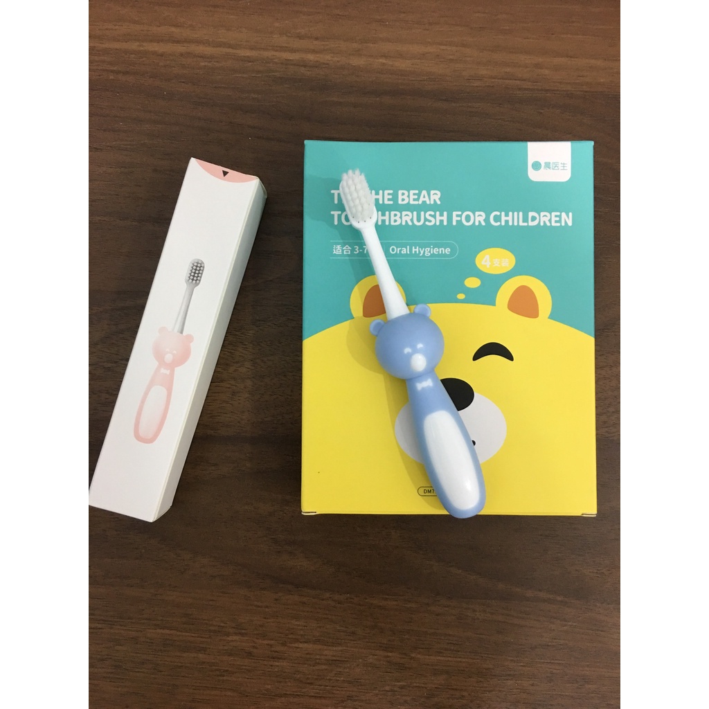 Bàn Chải Đánh Răng Hình Gấu Cho Bé Từ 1 Đến 4 Tuổi Sợi Lông Tơ Siêu Mềm, Bảo Vệ Lợi Của Bé Khỏi Bị Tổn Thương