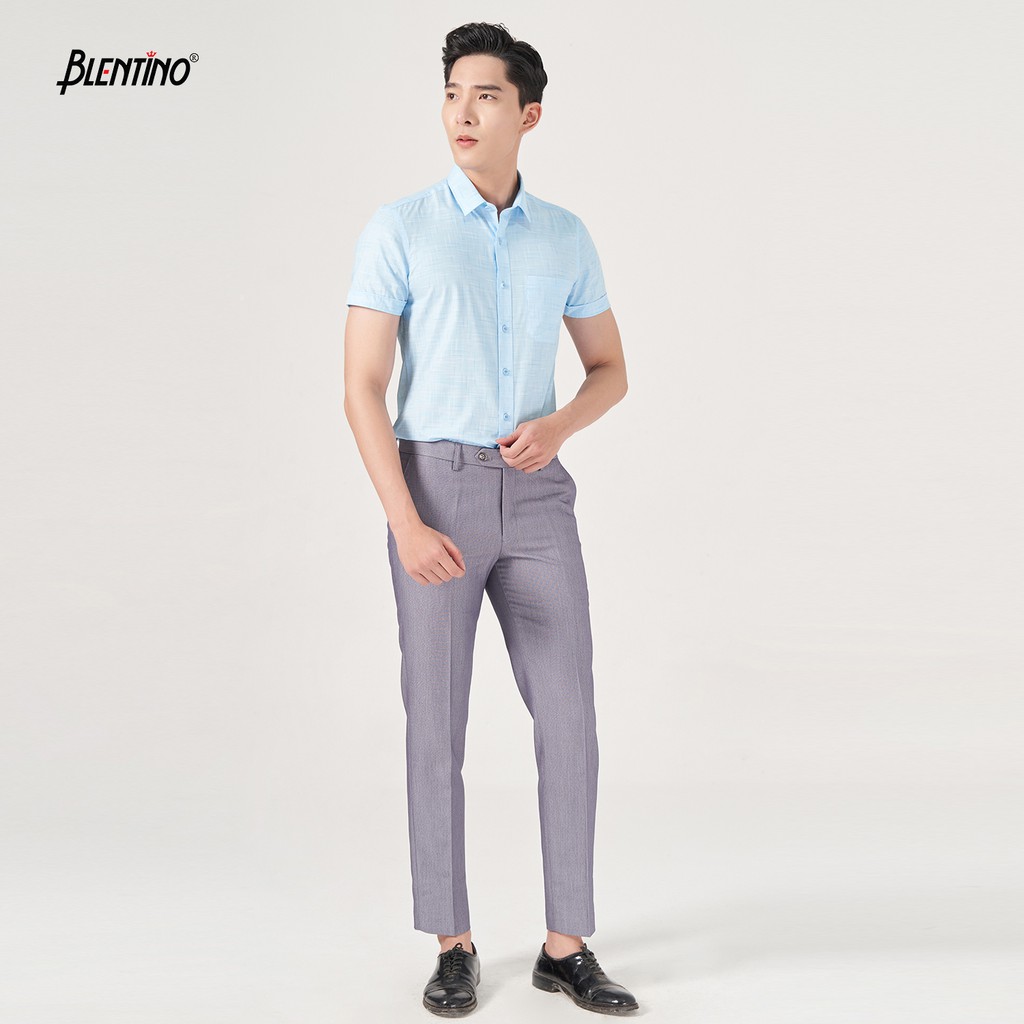 Áo Sơ Mi Ngắn Tay BLENTINO Thời Trang Công Sở Cao Cấp BSL03
