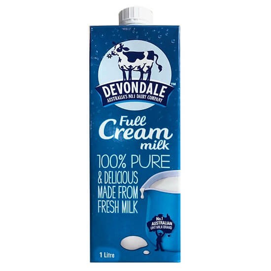 Sữa tươi Devondale nguyên kem Devondale hộp 1 lít thùng 10 hộp nhập từ Úc .
