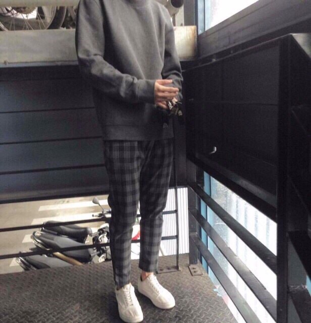 Quần caro Plaid Pants Unisex màu xám đen cực chất