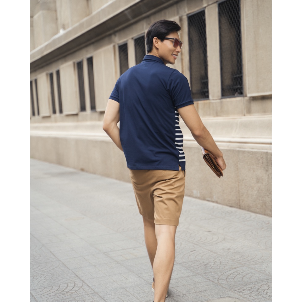 Áo thun nam có cổ F2 Fashion &amp; Freedom TC246 XANH ĐEN TRẮNG