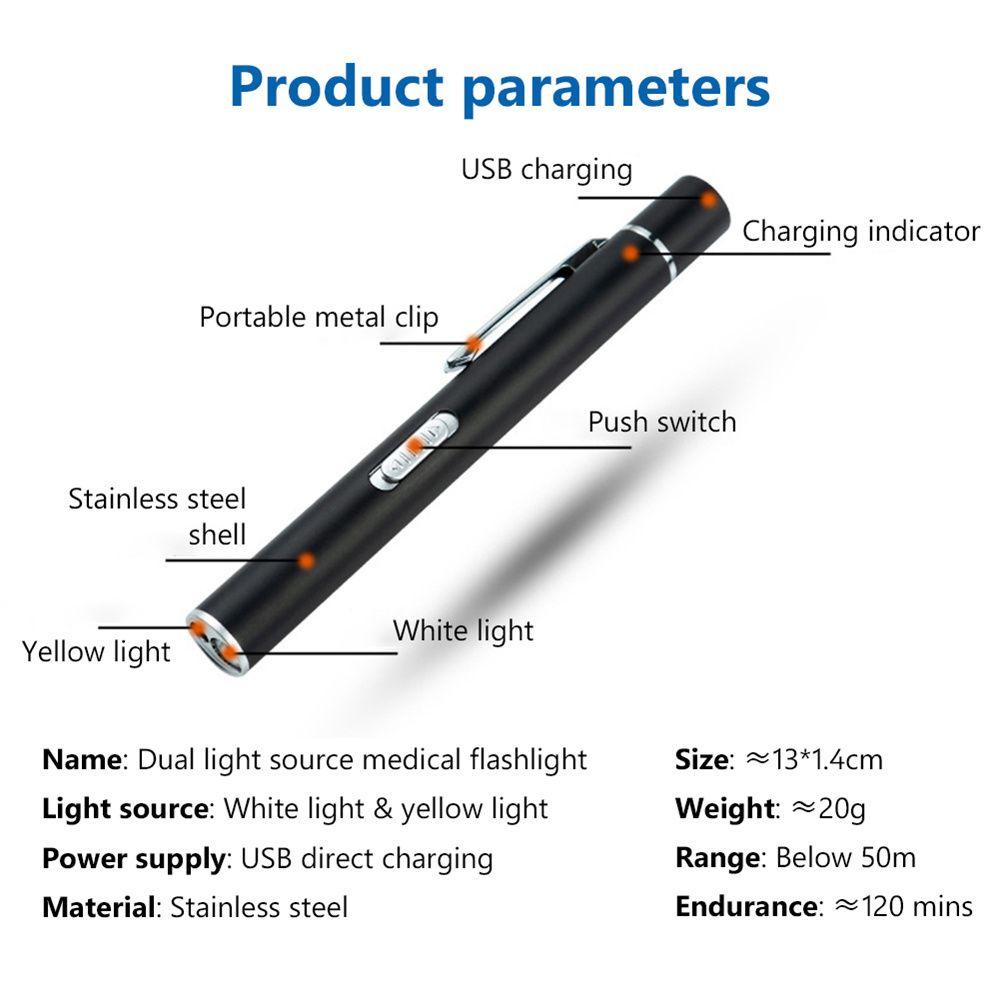 Bút Đèn Pin LED Mini Đa Năng Sạc USB Cho Y Tá / Bác Sĩ