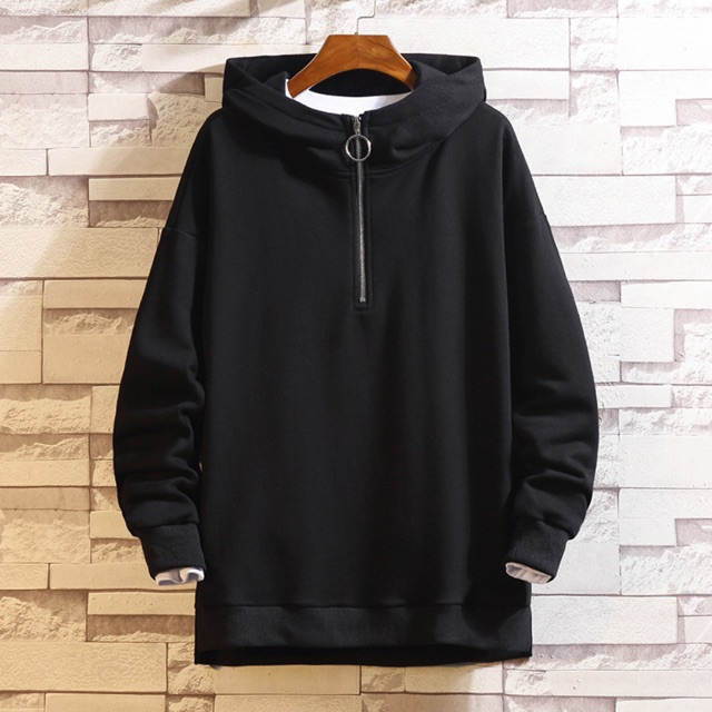 ÁO NỈ HOODIE KHOÁ MŨ (3 màu THAN - ĐEN - TRẮNG)