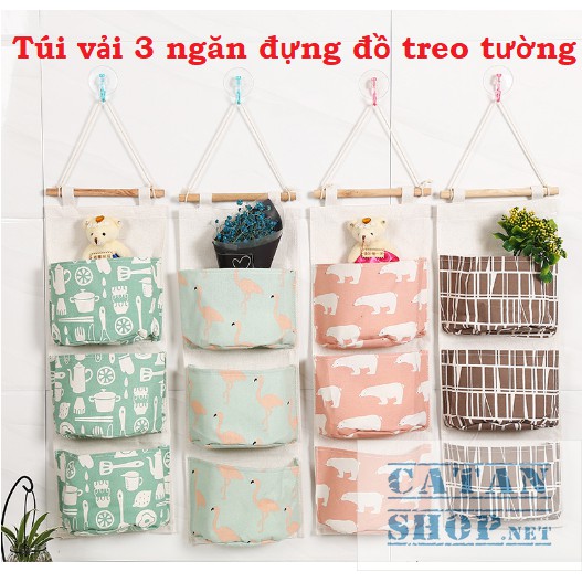 ❤️❤️Túi đựng đồ treo tường 3 ngăn tiết kiệm diện tích - thiết kế xinh xắn bền đẹp đa năng tiện lợi - giao màu ngẫu nhiên