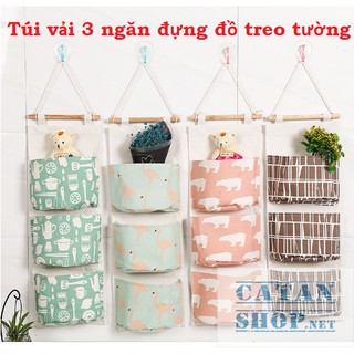 ❤️❤️Túi đựng đồ treo tường 3 ngăn tiết kiệm diện tích - thiết kế xinh xắn bền đẹp đa năng tiện lợi - giao màu ngẫu nhiên