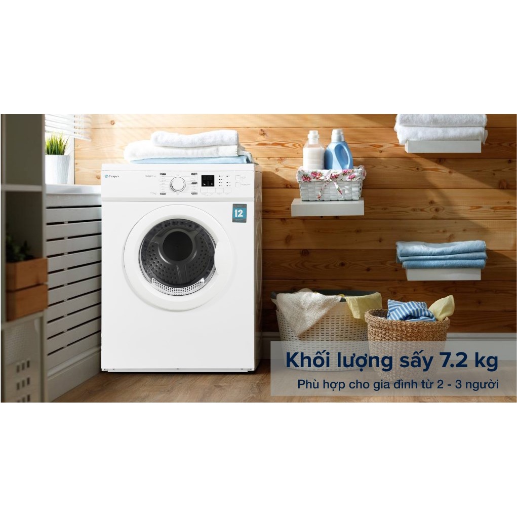 Máy sấy thông hơi Casper 7.2 Kg TD-72VWD