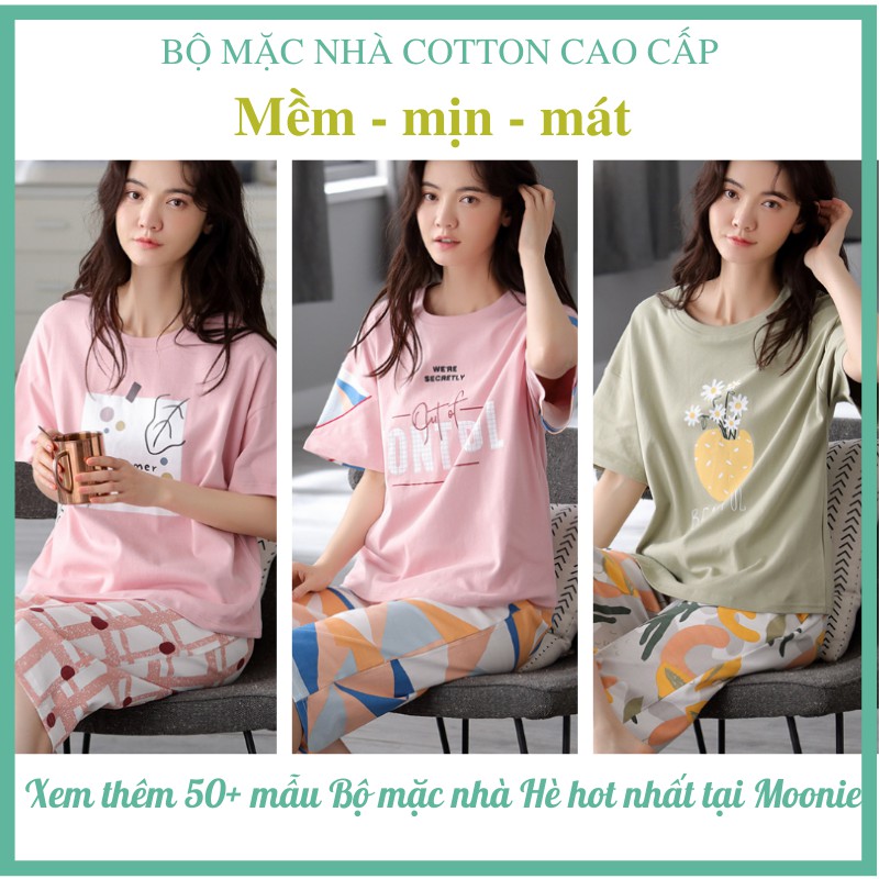 [30 Mẫu] Bộ Ngủ, Bộ Mặc Nhà Cộc Tay Quần Lửng Mùa Hè Chất Cotton Cao Cấp