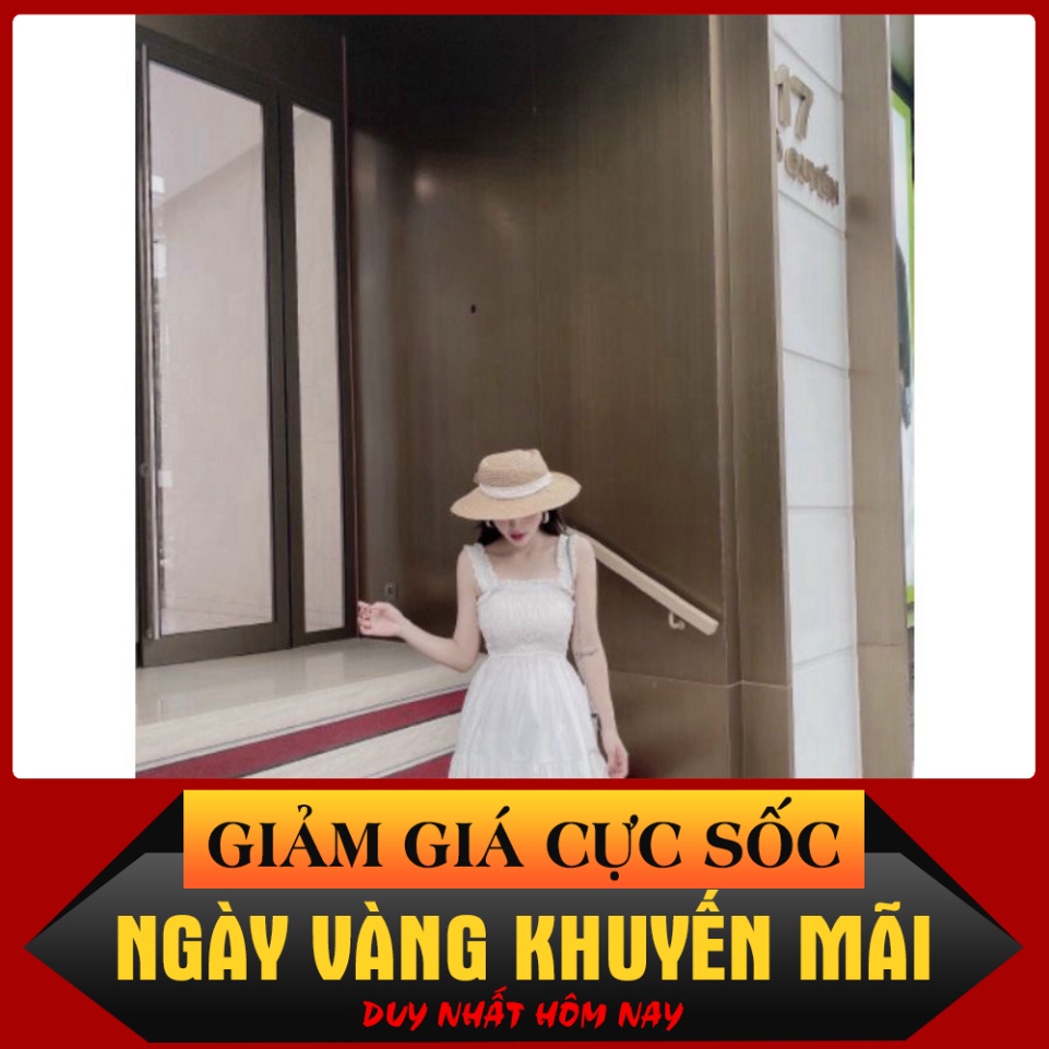 VÁY TRẮNG XINH BO CHUN 2 DÂY To bản CỰC XINH CHO NÀNG ĐI TIỆC ĐI CHƠI ĐI BIỂN
