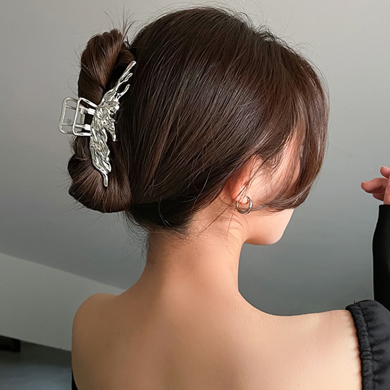 Kẹp Tóc Hình Nơ Bằng Kim Loại Phong Cách Hàn Quốc Cho Nữ