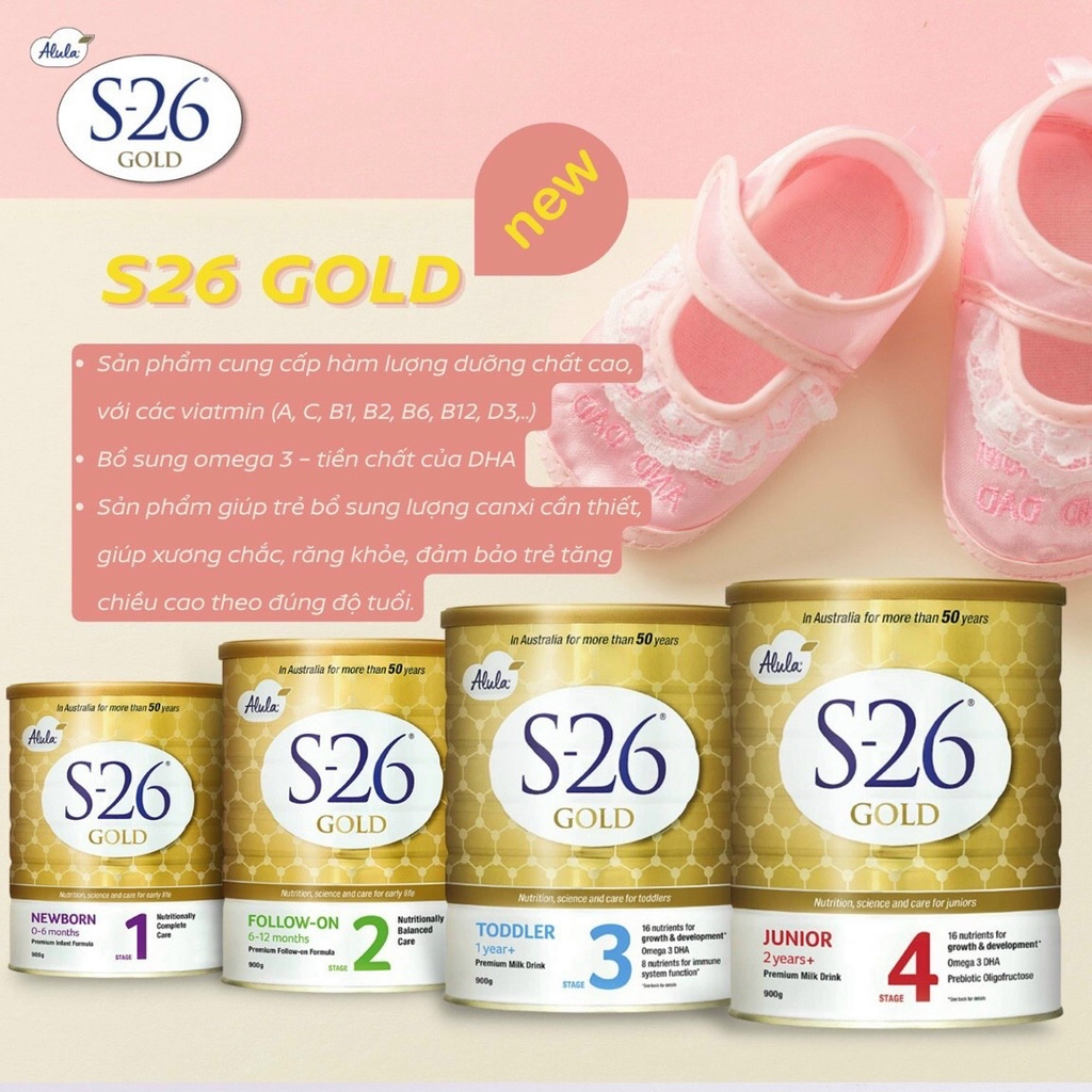 Sữa S26 số 1,2,3,4 gold 900g (date mới)