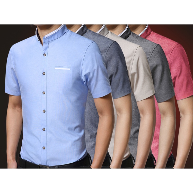 Áo Sơ Mi Cotton Oxford Tay Ngắn Plus Size Thời Trang Công Sở Cho Nam Giới