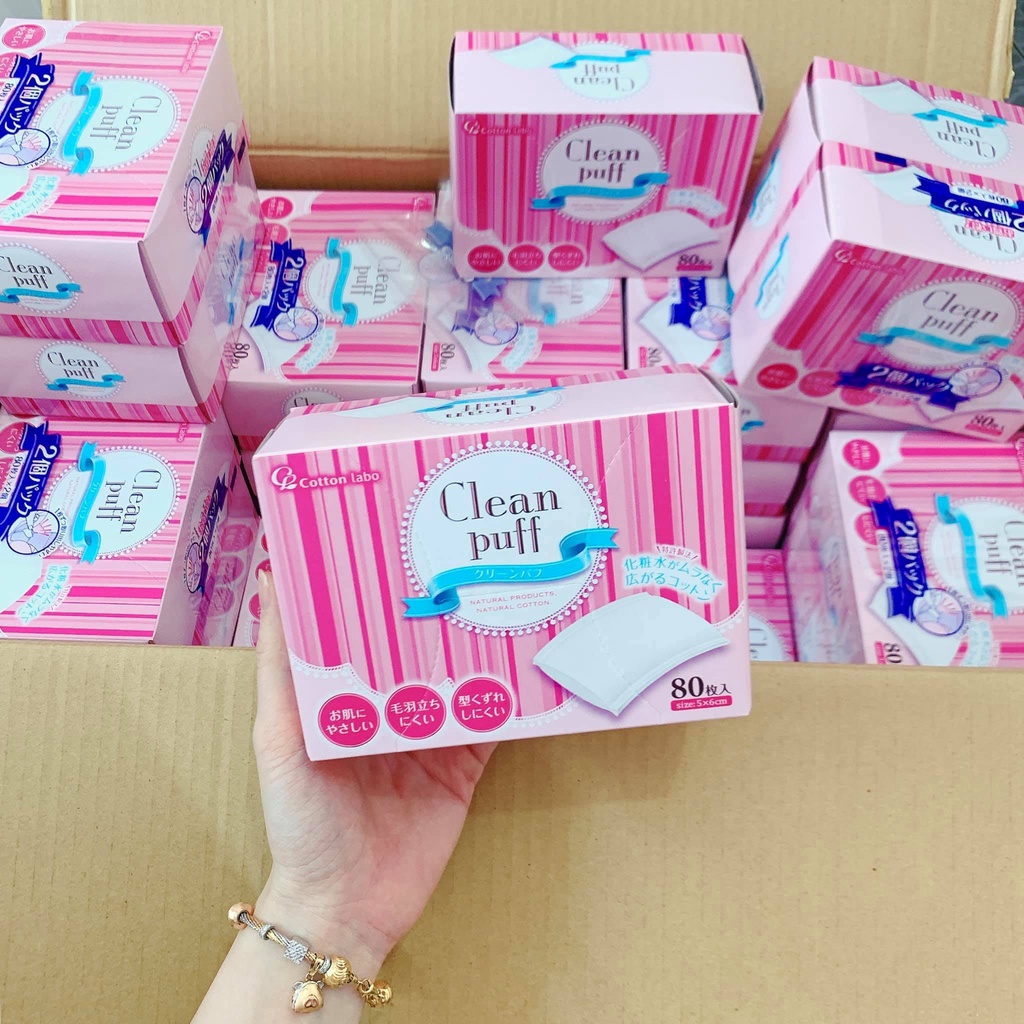 Bông tẩy trang Clean Puff (1 hộp 80 miếng)