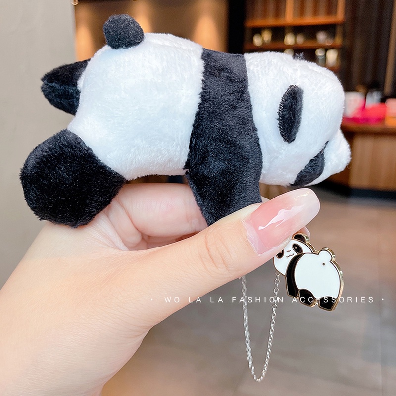 Ghim cài áo hình gấu trúc nhồi bông dễ thương thời trang 2021