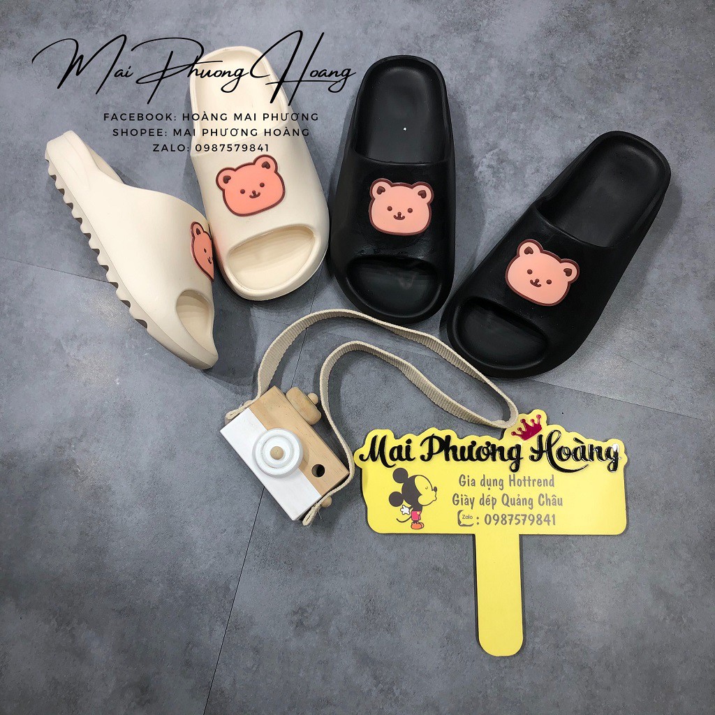 Dép bánh mì Gấu cute siêu nhẹ chống trượt hottrend 2021. M01