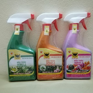 Combo Đầu Trâu Spray 1+2+3 phân bón lá tốt cho mọi giai đoạn Hoa Lan, Cây cảnh (500ml/ chai)614