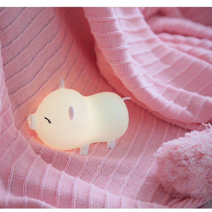Đèn ngủ Silicon hình chú lợn con siêu cute cho các bé