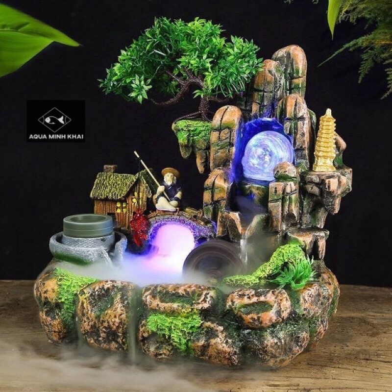 Máy tạo khói - máy tạo sương mù cho hồ thủy sinh, hồ bán cạn, hòn non bộ, tiểu cảnh, đèn led đổi màu Jeneca MM-32