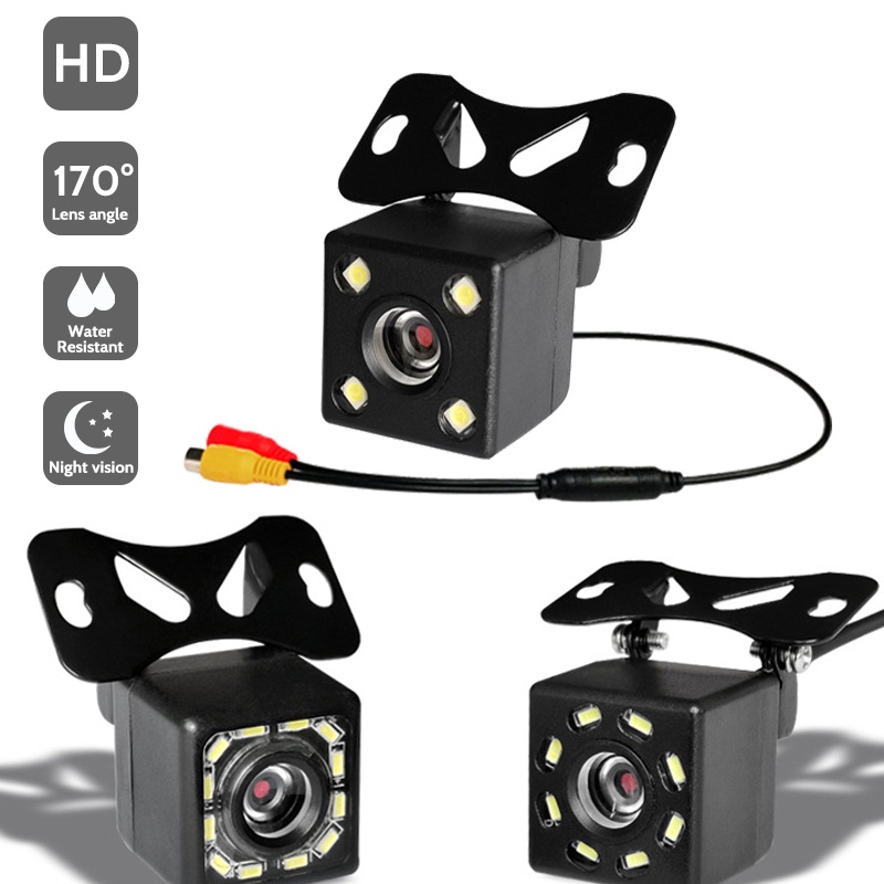 Camera Chiếu Hậu 12 Bóng LED CCD Chống Nước Xoay 170 Độ Hỗ Trợ Quay Ban Đêm Cho Ô Tô