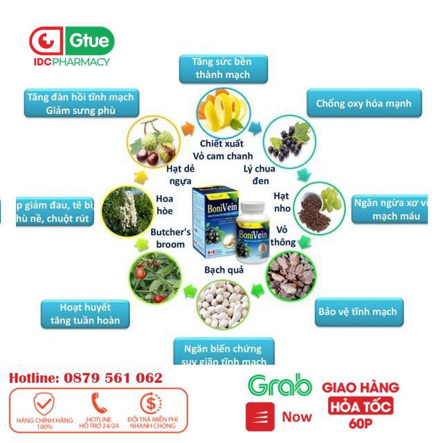 Bonivein - Hộp 30 viên_ Hỗ trợ điều trị trĩ, suy giãn tĩnh mạch_