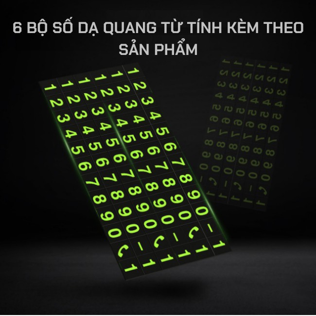 Bảng Số Điện Thoại Có Dạ Quang Khi Đỗ Xe Kèm Giá Đỡ Điện Thoại Trên Xe Ô Tô