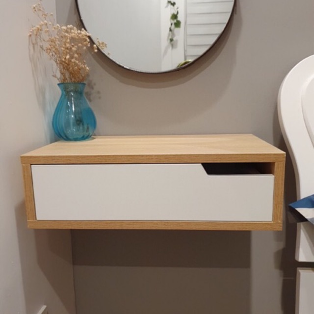 ✅ Bàn trang điểm gắn tường mini 50cm vân gỗ đẹp TFU-B01784 | BigBuy360 - bigbuy360.vn