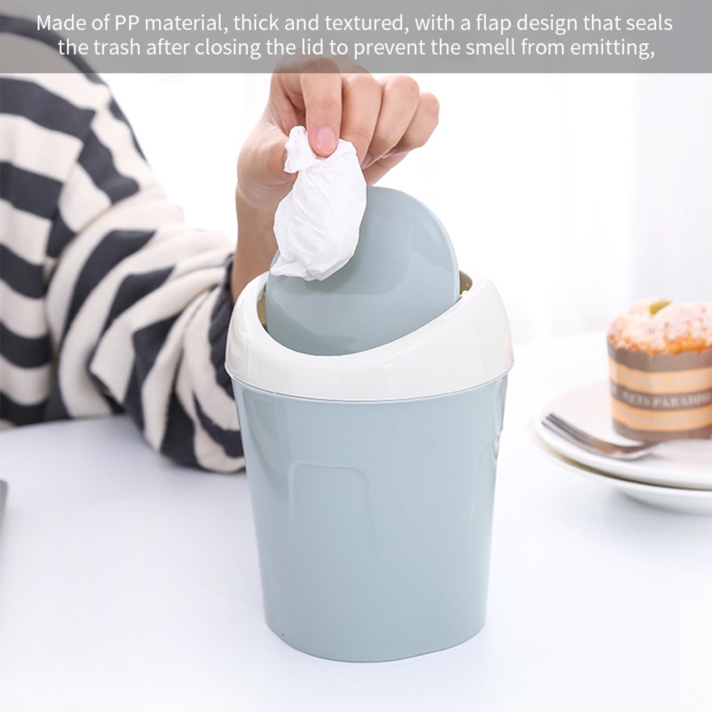 Thùng rác để bàn nắp lật bằng nhựa nhỏ gọn cho phòng khách gia đình