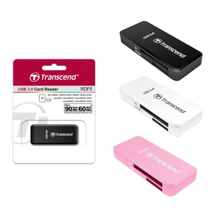 Đầu đọc thẻ nhớ 3.0 / 3.1 Transcend RDF5K Gen - hỗ trợ khe microSD/SD (Đen)