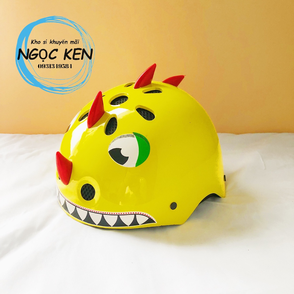 Mũ bảo hiểm ngộ nghĩnh cho bé đi xe đạp, patin, siêu nhẹ họa tiết khủng long dễ thương, đáng yêu cho bé – Ngọc Ken Shop