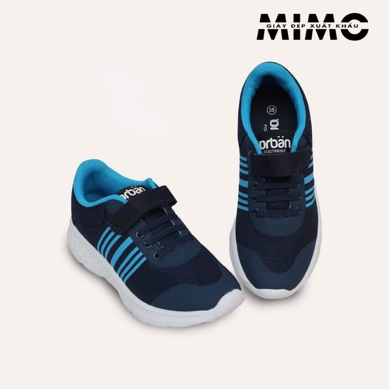 Giày thể thao Urban sọc thẳng xanh navy cho bé, Hàng cao cấp xuất xịn