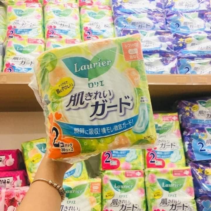 Băng Vệ Sinh Laurier Nội Địa Nhật Ban Ngày Ban Đêm Có Cánh Không Cánh Không Mùi Bông Tự Nhiên Siêu Thấm Hút Mềm Mại