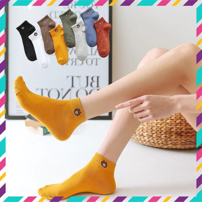 Combo 10 Đôi Tất Gấu Thêu Siêu Cute - Siêu Hot Hàng Loại 1 Hàng Loại Đẹp