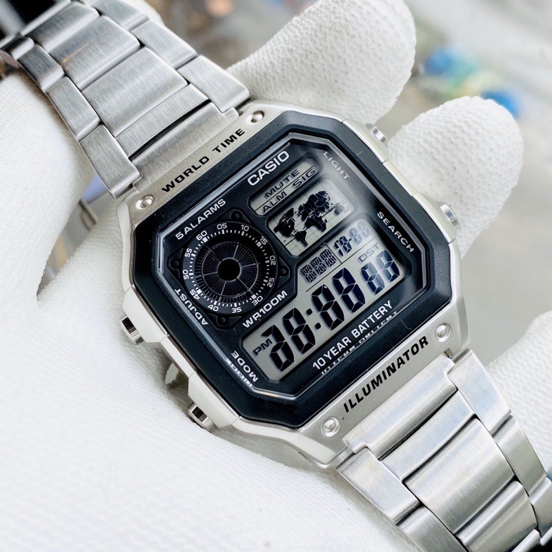 Đồng hồ nam Casio AE1200 bản dây thép